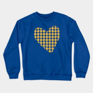 Yellow Cats Pattern in Heart Crewneck Sweatshirt